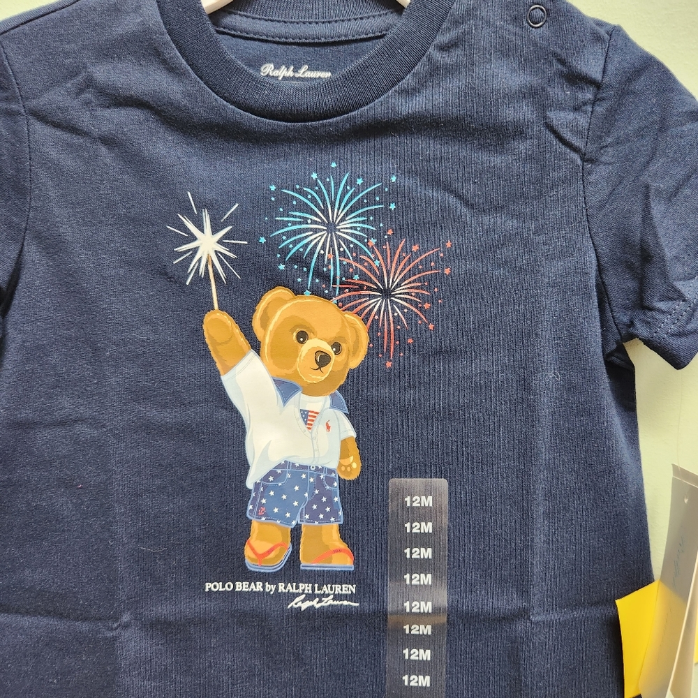 🆕️ Polo Ralph Lauren Polo Bear * Fireworks Tee - Picture 2 of 9